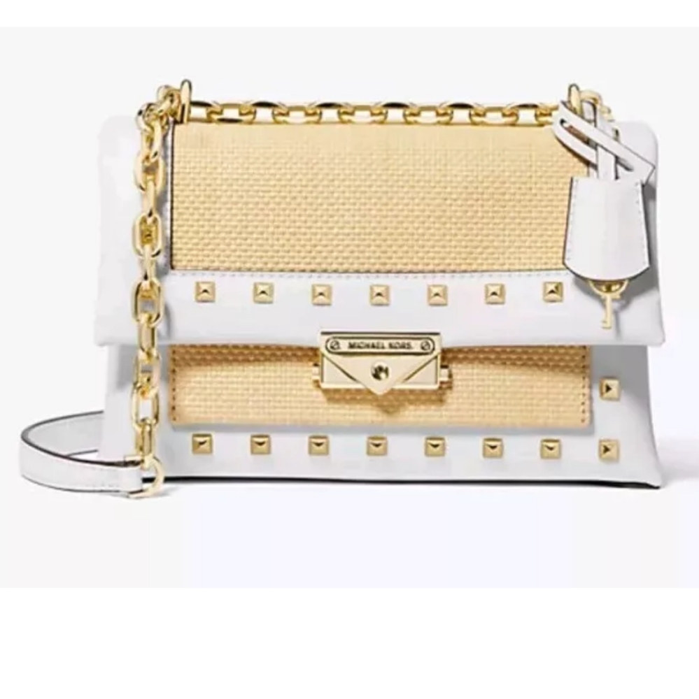 Michael Kors Beachy Nautical Studded Med Sz Purse Shoulder Bag Chain Strap New